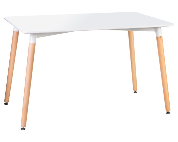 Стол обеденный SERRA WIDE, ножки светлый бук, столешница белая - фото 6909