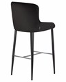 Стул барный CHRISTIAN'75, черные ножки, черный велюр - фото 10012