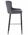 Стул барный CHRISTIAN'75, черные ножки, темно-серый велюр - фото 10026