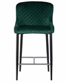 Стул полубарный CHRISTIAN'65, черные ножки, зеленый велюр  - фото 10062