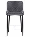 Стул полубарный CHRISTIAN'65, черные ножки, темно-серый велюр - фото 10083