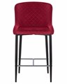 Стул полубарный CHRISTIAN'65, черные ножки, бордовый велюр - фото 10093