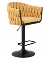 Стул барный LEON, жёлтая ткань - фото 10125
