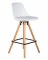 Стул полубарный RONNI, ножки светлый бук, белый - фото 10400