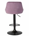 Стул барный LOGAN BLACK, пудрово-сиреневый велюр - фото 10743