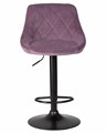Стул барный LOGAN BLACK, пудрово-сиреневый велюр - фото 10744