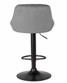 Стул барный LOGAN BLACK, серый велюр - фото 10771