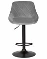 Стул барный LOGAN BLACK, серый велюр - фото 10772