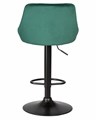 Стул барный LOGAN BLACK, зеленый велюр - фото 10789