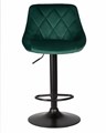 Стул барный LOGAN BLACK, зеленый велюр - фото 10790