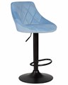 Стул барный LOGAN BLACK, пудрово-голубой велюр - фото 10795