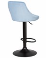 Стул барный LOGAN BLACK, пудрово-голубой велюр - фото 10797