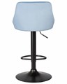 Стул барный LOGAN BLACK, пудрово-голубой велюр - фото 10798