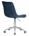 Кресло офисное DORA, синий велюр, хромированная сталь - фото 10882