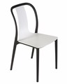 Стул обеденный ADAM, черный/белый - фото 10936