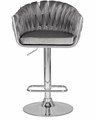 Стул барный MARCEL, серый велюр - фото 11023
