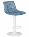 Стул барный TAILOR WHITE, пудрово-голубой велюр  - фото 11095