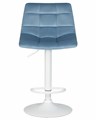 Стул барный TAILOR WHITE, пудрово-голубой велюр  - фото 11099