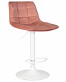 Стул барный TAILOR WHITE, пудрово-розовый велюр - фото 11122