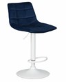 Стул барный TAILOR WHITE, синий велюр - фото 11149