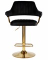 Стул барный CHARLY GOLD, черный велюр - фото 11218