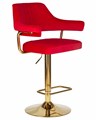Стул барный CHARLY GOLD, красный велюр - фото 11224