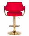 Стул барный CHARLY GOLD, красный велюр - фото 11227