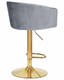 Стул барный DARCY GOLD, серый велюр - фото 23954