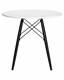 Стол обеденный CHELSEA`80 BLACK, столешница белая - фото 24288