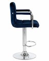 Стул барный KRUGER ARM, синий велюр - фото 5439