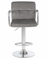 Стул барный KRUGER ARM, серый велюр - фото 5452