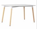 Стол обеденный SERRA WIDE, ножки светлый бук, столешница светло-серая - фото 6902