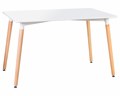 Стол обеденный SERRA WIDE, ножки светлый бук, столешница белая - фото 6909
