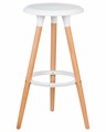 Табурет барный ROYCE, ножки светлый бук, цвет белый - фото 7376