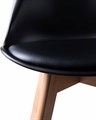 Стул обеденный JERRY SOFT, ножки светлый бук, цвет сиденья чёрный - фото 7427