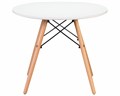Стол журнальный SHELLEY, ножки светлый бук, цвет белый - фото 7467