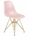 Стул обеденный DSR, ножки золотые, цвет светло-розовый - фото 8135