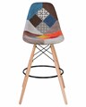 Стул барный DSW BAR, ножки светлый бук, цвет сиденья мозаика - фото 8239