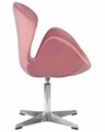 Кресло дизайнерское DOBRIN SWAN, розовый велюр BLUVEL52, алюминиевое основание - фото 9521