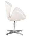 Кресло дизайнерское SWAN, белый кожзам, алюминиевое основание - фото 9567