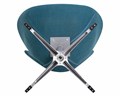 Кресло дизайнерское SWAN, синяя ткань, алюминиевое основание - фото 9594