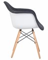Стул обеденный DAW ROSS, ножки светлый бук, сиденье белый пластик, чёрная ткань - фото 9863